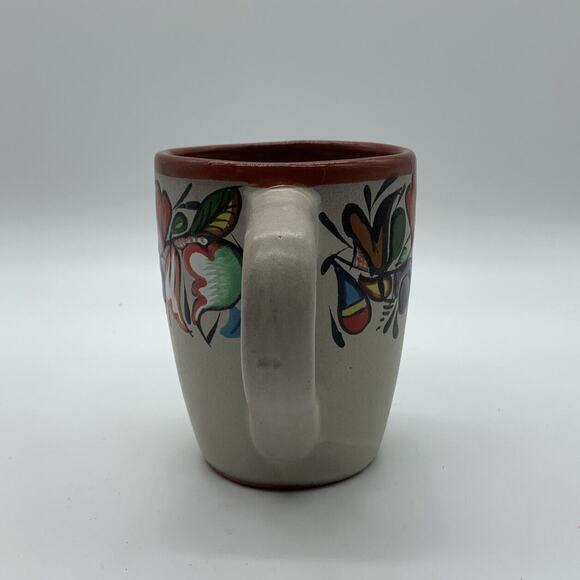 Tonala Mexican Pottery Red ware Coffee Mug San Luis Potosi Riaverde 16 Oz - Picture 3 of 9